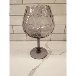 Empoli Italy Purple Amethyst Optic Swirl 10" Tall Brandy Snifter Mid Century Mod